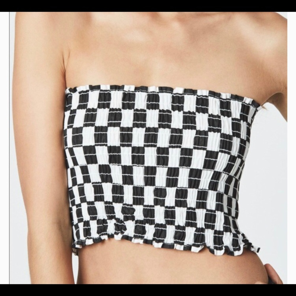 Carmar (LF) smocked checkered tube top